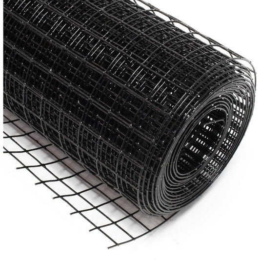 Malla Plastificada Negra 1/2" e=7mm 60cm x 10mt