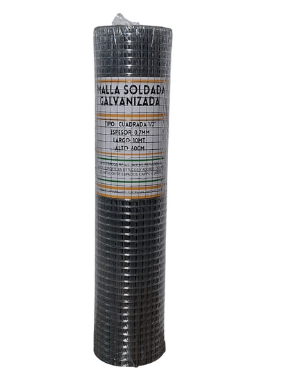 Malla Soldada Galvanizada 60cm largo 10mt