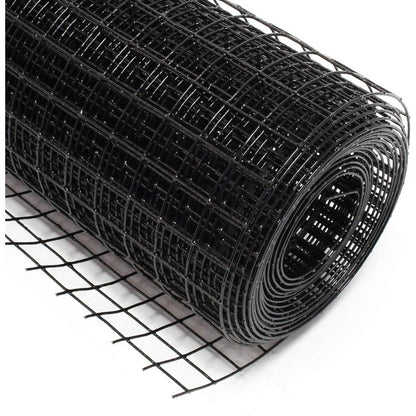 Malla Plastificada Negra 1/2" e=7mm    90cm x 10mt